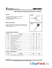 Datasheet SBN13001 manufacturer SemiWell