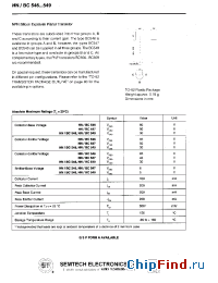 Datasheet BC549 manufacturer Semtech