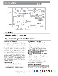 Datasheet XE1203 manufacturer Semtech