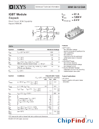 Datasheet MWI50-12E6K manufacturer Sensitron