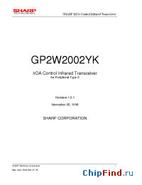 Datasheet GP2W2002YK manufacturer SHARP