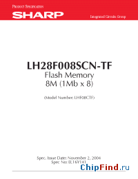 Datasheet LH28F008SCN-L85 manufacturer SHARP