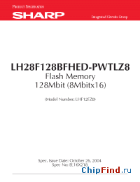Datasheet LH28F128BFHED-PWTLZ8 manufacturer SHARP