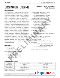 Datasheet LH28F160BGH-TL manufacturer SHARP