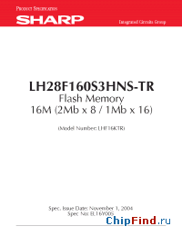Datasheet LH28F160S3HNS-TV manufacturer SHARP