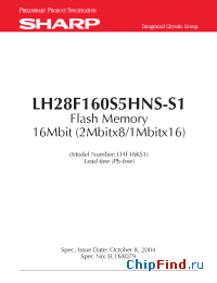 Datasheet LH28F160S5HNS-S1 manufacturer SHARP