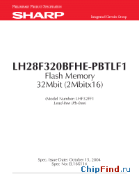Datasheet LH28F320BFHE-PBTLF1 manufacturer SHARP