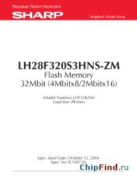 Datasheet LH28F320S3HNS-L11 manufacturer SHARP