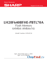 Datasheet LH28F640BFHE-PBTL70A manufacturer SHARP