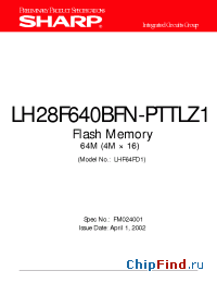 Datasheet LH28F640BFN-PTTLZ1 manufacturer SHARP