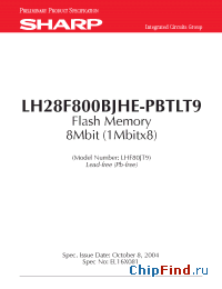 Datasheet LH28F800BJHE-PBTLT9 manufacturer SHARP