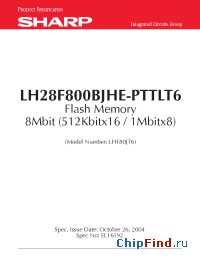 Datasheet LH28F800BJHE-PTTLT6 manufacturer SHARP