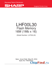 Datasheet LHF00L30 manufacturer SHARP