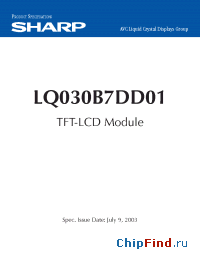 Datasheet LQ030B7DD01 manufacturer SHARP