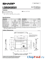 Datasheet LQ050A5BS01 manufacturer SHARP