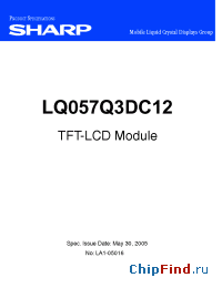 Datasheet LQ057Q3DC12 manufacturer SHARP