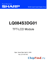 Datasheet LQ084S3DG01 manufacturer SHARP