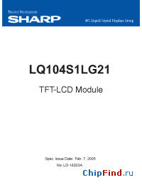 Datasheet LQ104S1LG21 manufacturer SHARP