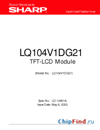 Datasheet LQ104V1DG21G manufacturer SHARP