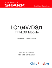 Datasheet LQ104V7DS01 manufacturer SHARP