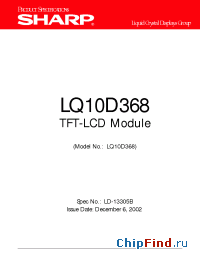 Datasheet LQ10D368 manufacturer SHARP