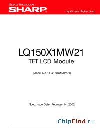 Datasheet LQ150X1MW21 manufacturer SHARP