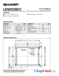 Datasheet LQ181E1DG11 manufacturer SHARP