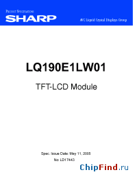 Datasheet LQ190E1LW01 manufacturer SHARP