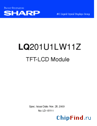 Datasheet LQ201U1LW11Z manufacturer SHARP