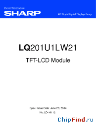 Datasheet LQ201U1LW21 manufacturer SHARP