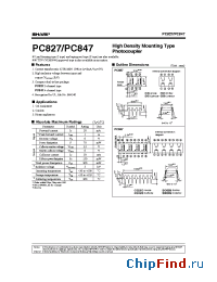 Datasheet PC827B manufacturer SHARP
