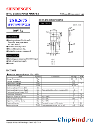 Datasheet 2SK2675 manufacturer Shindengen