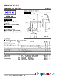 Datasheet D3SB80Z manufacturer Shindengen