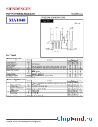 Datasheet MA1040 manufacturer Shindengen