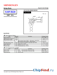Datasheet S10VB20 manufacturer Shindengen