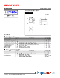 Datasheet S10WB20 manufacturer Shindengen