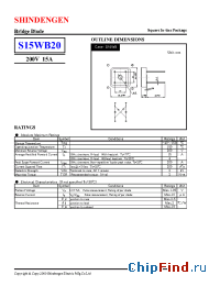 Datasheet S15WB20 manufacturer Shindengen