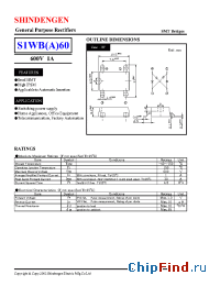 Datasheet S1WBA60S manufacturer Shindengen