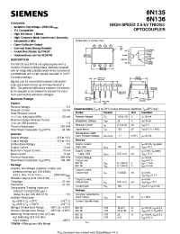 Datasheet 6N135 manufacturer Siemens