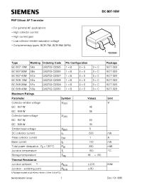 Datasheet BC807-16W manufacturer Siemens