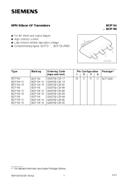 Datasheet BCP54 manufacturer Siemens