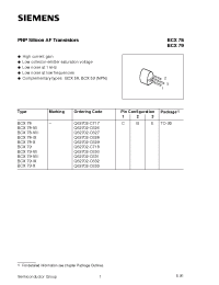 Datasheet BCX78-VII manufacturer Siemens