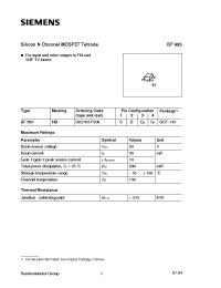 Datasheet BF995 manufacturer Siemens