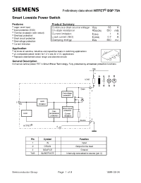 Datasheet BSP75A manufacturer Siemens