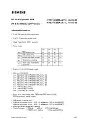 Datasheet HYB3164805AJ-50 manufacturer Siemens