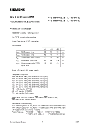 Datasheet HYB3164805BJ-50 manufacturer Siemens