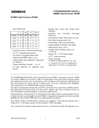 Datasheet HYB39S64160AT-8B manufacturer Siemens