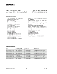 Datasheet HYB511000BJ-70 manufacturer Siemens