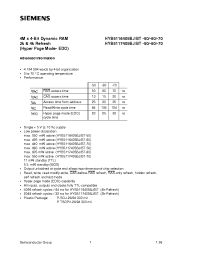 Datasheet HYB5116405BJ-60 manufacturer Siemens
