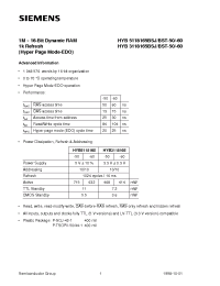 Datasheet HYB5118165BSJ-60 manufacturer Siemens